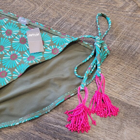 NWT AERIE | Beaded Tassel Patterned Swim Bikini Bottoms | Sz. XL - Picture 2 of 6